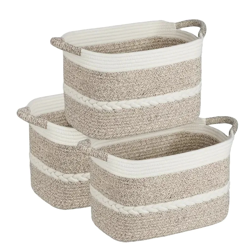 Living room toy sorting basket large cotton rope basket Clothing storage basket