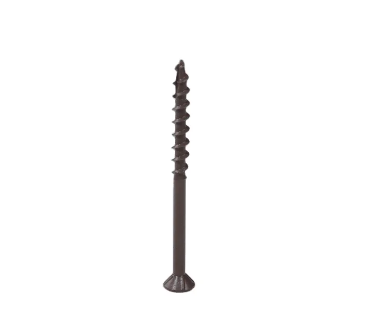 Factory Price Brown Ruspert Flat Head Decking screws with 4nibs U/H Type 17