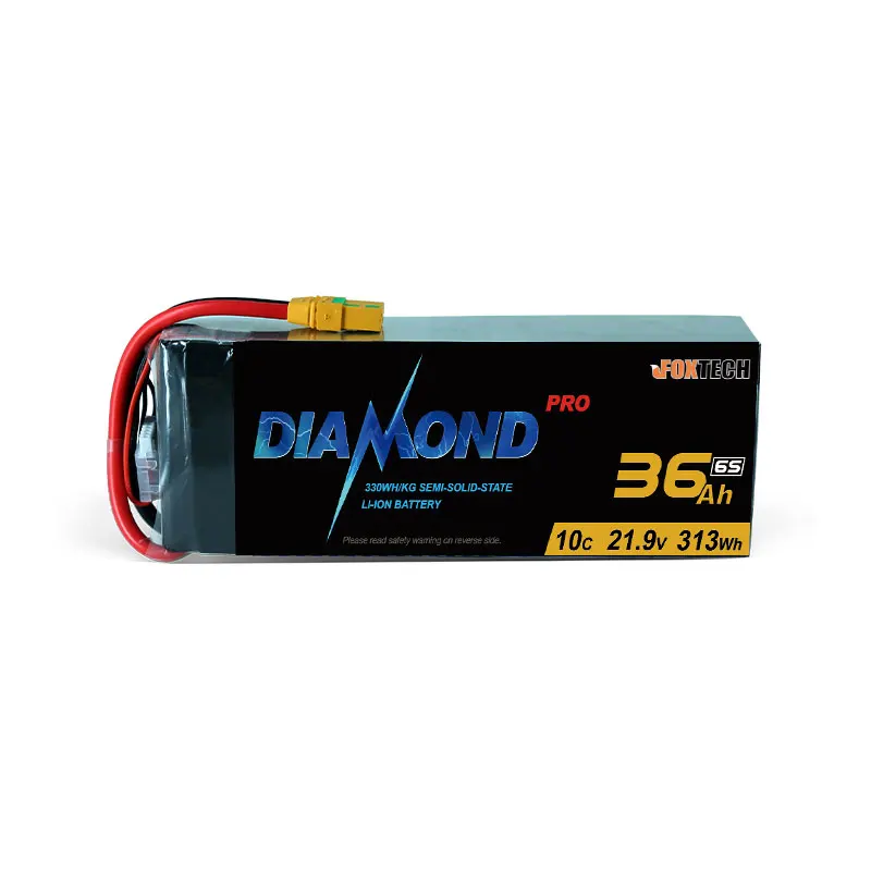 Diamond Pro 330wh/kg 6S1P 21.9V 27Ah 33Ah 36Ah High Energy Density Semi Solid State Li-ion Battery Pack UAV Solid-state Battery