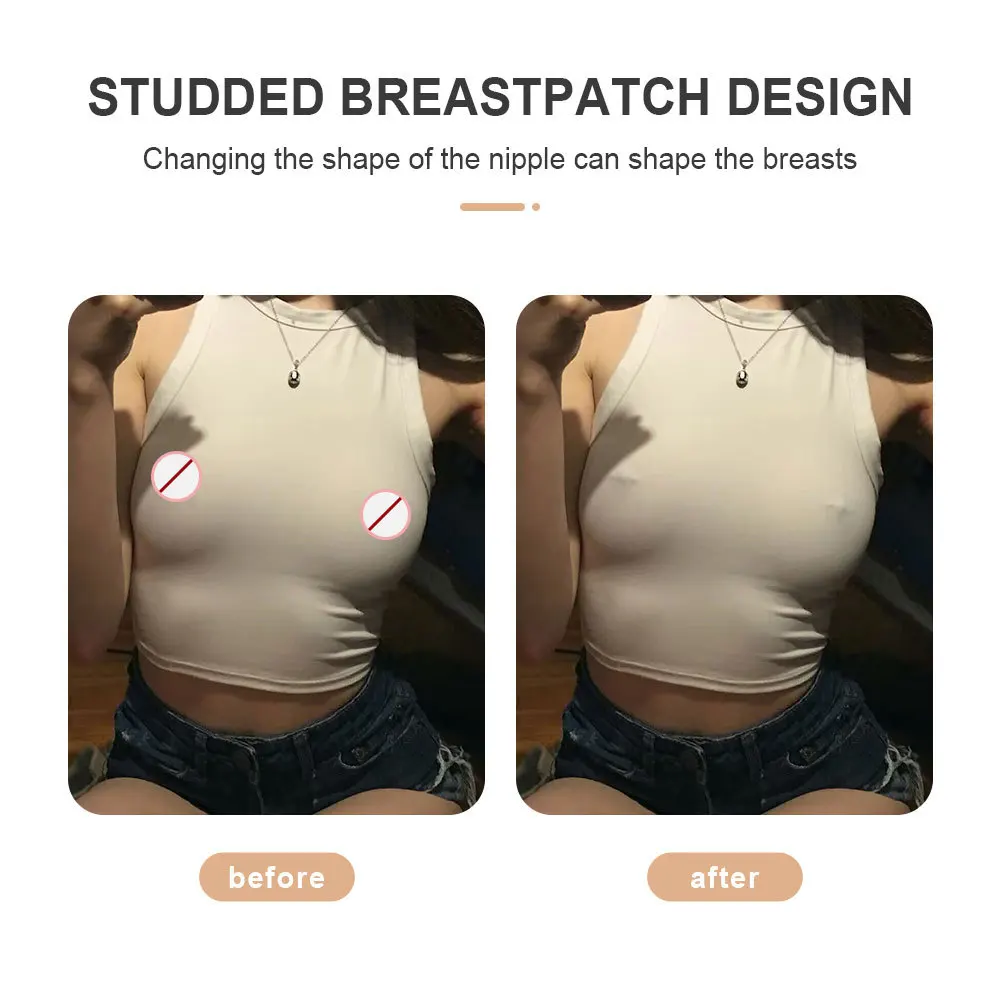 Newest Silicone Seamless Nipple Covers with Nail  Ultra Thin Sticky Breast Petals Adhesive Strapless Invisible Pasties Bra