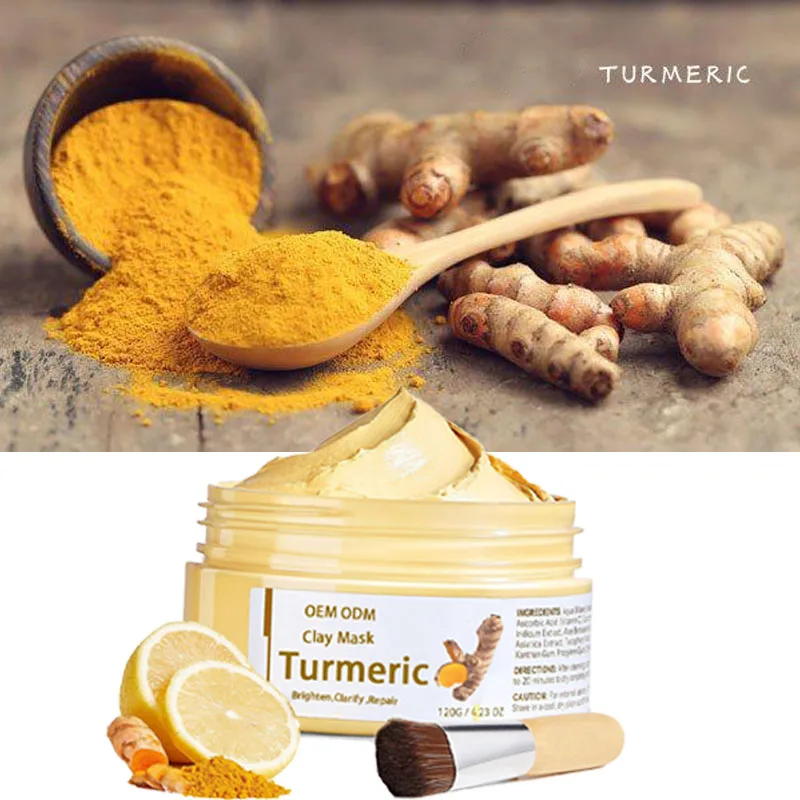 Private Label Turmeric Clay Mask Face Charcoal Deep Cleansing Blackhead Skincare Peel Off Anti Acne Turmeric Facial Mud Mask