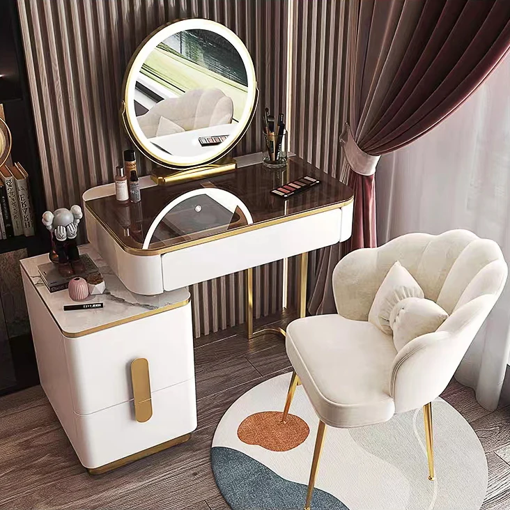Luxury Bedroom Dressing Table Household Cabinet Makeup Table Modern Simple Makeup Table With Smart Mirror