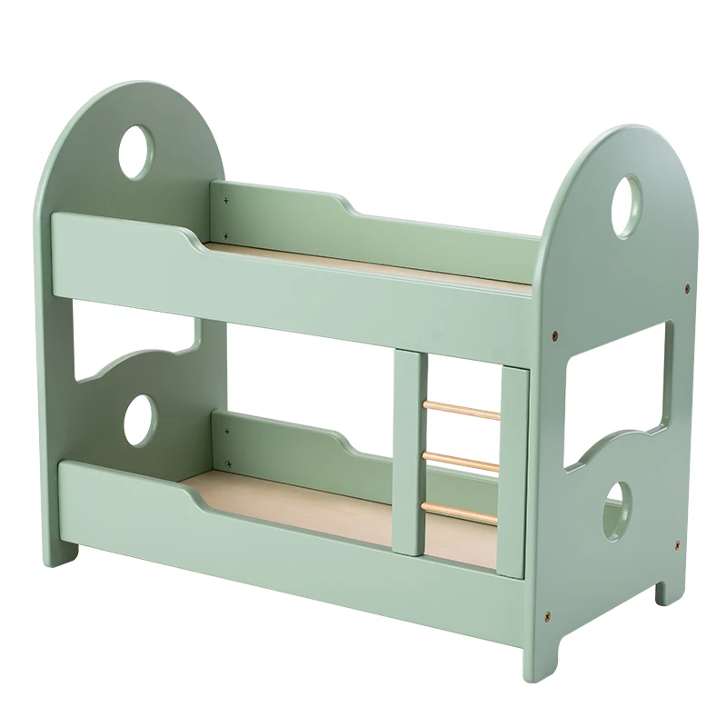 Baby games green designed bunkbed frame Doll Bunk Bed for house game playing
