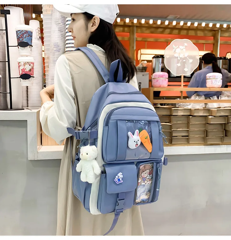 New Arrival 4 Pcs Set Unisex School backpack travel backpack Polyester Book for teegner Student Casual School bags