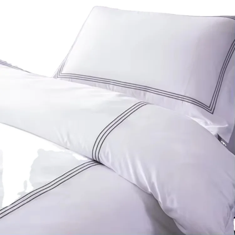 Новый дизайн SANHOO оптовая продажа гостиничный 1000 Tc двухместные наборы для спальни простыни белый комплект постельного белья по индивидуальному заказу