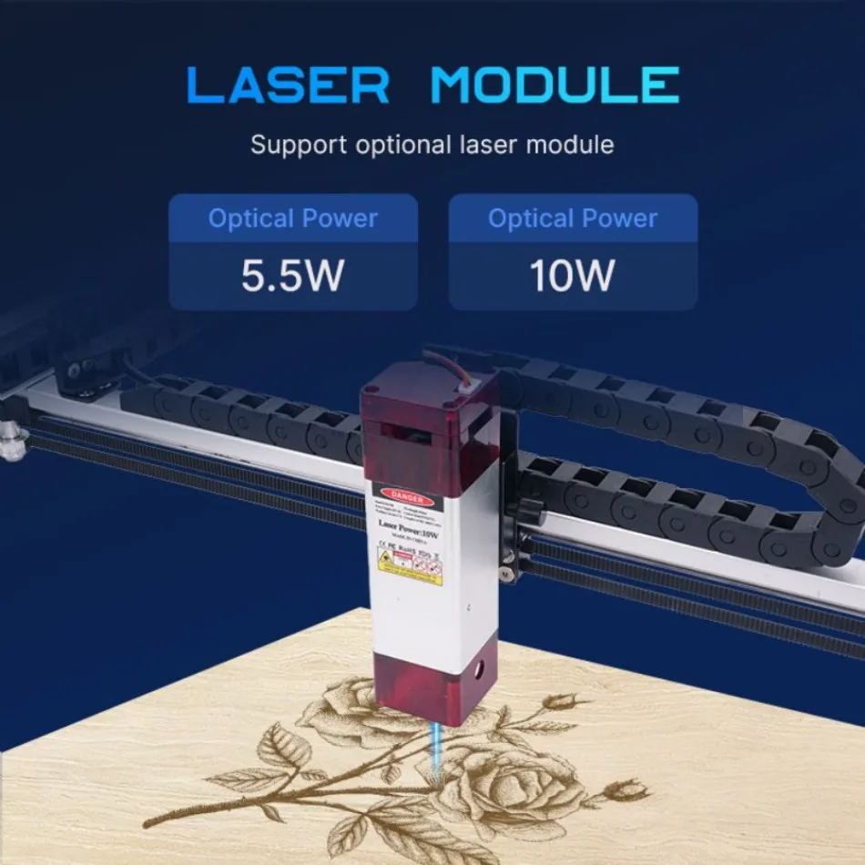 LUNYEE 5.5W/10W Durable 4040pro Laser Engraving Machine with Two-axis for Acrylic and Wood Carving and Cutting