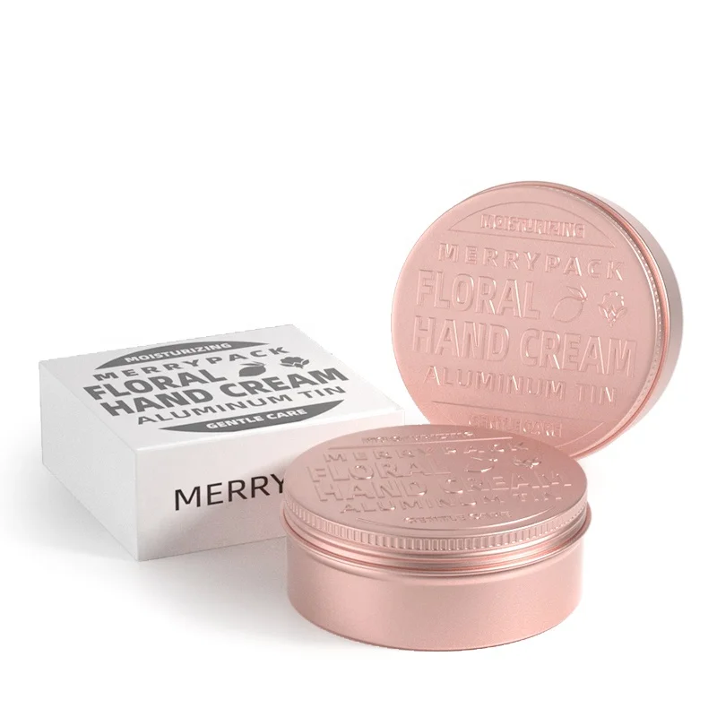 custom matte pink emboss printing hair wax cosmetic cream  tin container metal aluminum tin jewelry earring can
