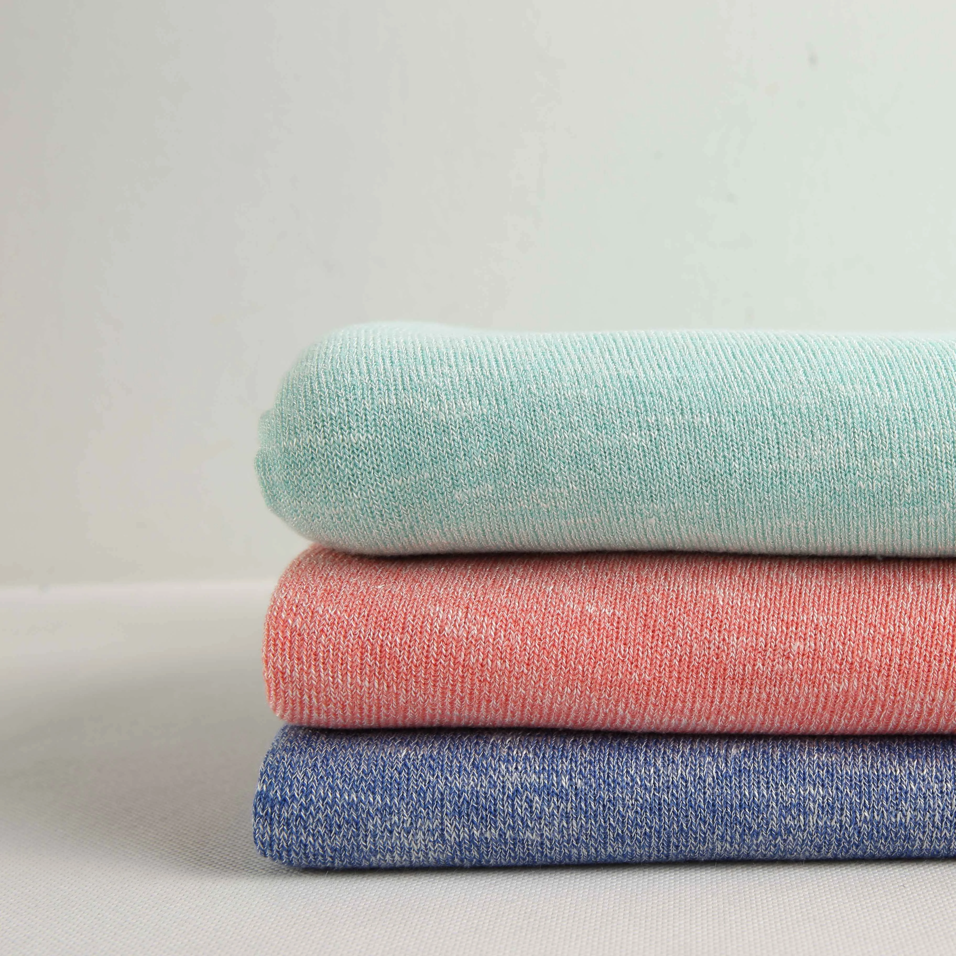 
Weft knitted TR coarse knitting two color slub sweat fabric single jersey for clothings jersey fabric 