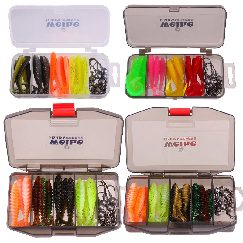 WEIHE 36pcs Fishing Kit Soft Fishing Lure And Accessory Combo Tackle Box soft bait Fishing Set