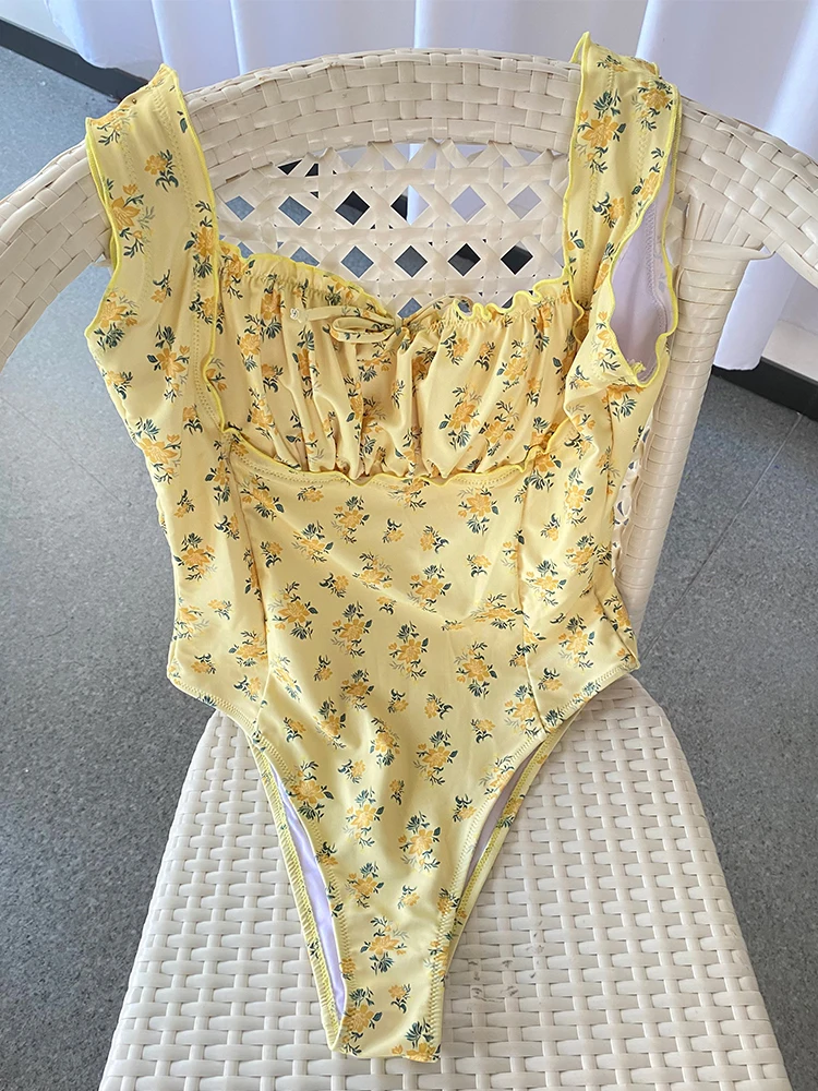 Custom your LOGO Crinkle Swimsuit Swimwear Women Sexy Beachwear Bathing Suits Stripe One Piece Swimsuit Crinkle