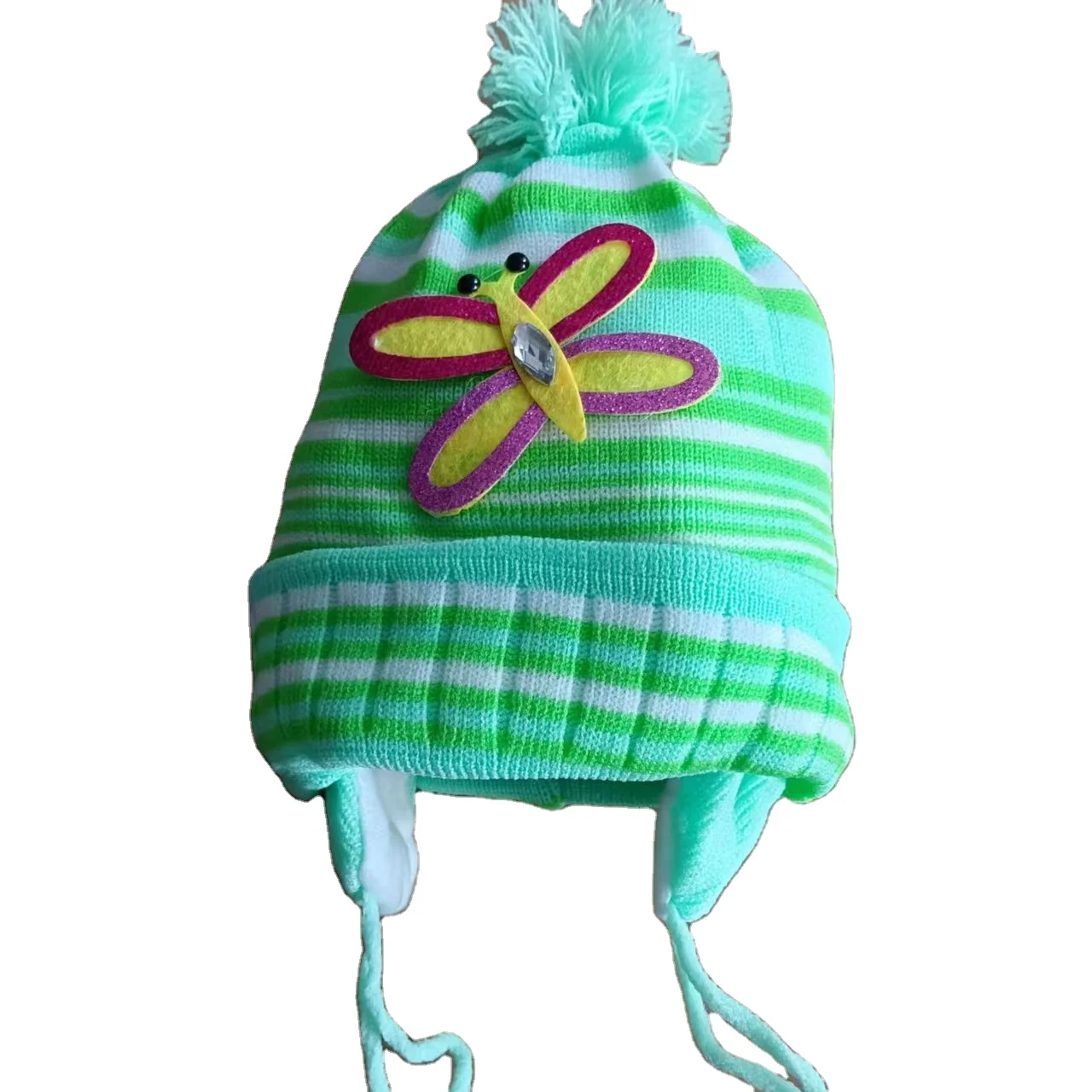 Baby Cartoon Beanie With Ear Muff Lovely Baby Beanie With Fleece Liner Ear Cover Beanie Hat