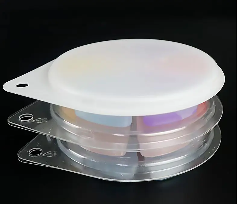 Custom Round Flower Shape 6 Compartment Clamshell Bar Wax Melt Packaging Plastic Wax Melt Molds Cube Clamshell Packaging