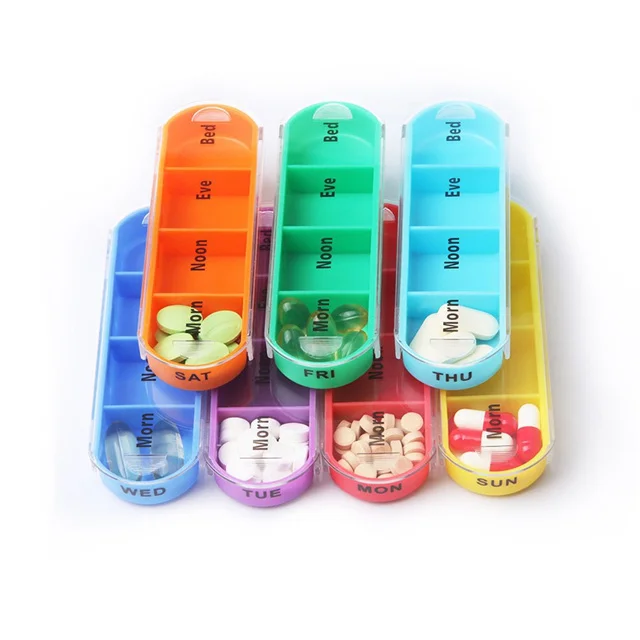 2022 New Portable 7 Days Medical Pill Box 28 Grids Weekly Pill Case Storage Box Travel Medicine Box Holder Tablet Organizer