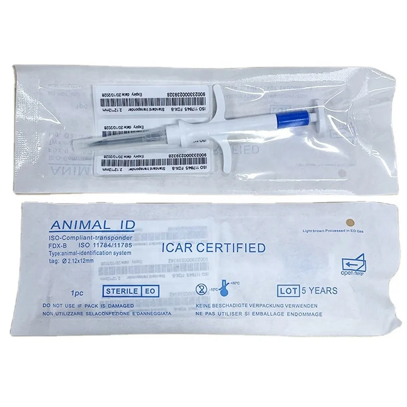 CMRFID RFID Syringe animal veterinary microchips for dogs pets rfid chip with injectable syringe for animals premo microchip 555