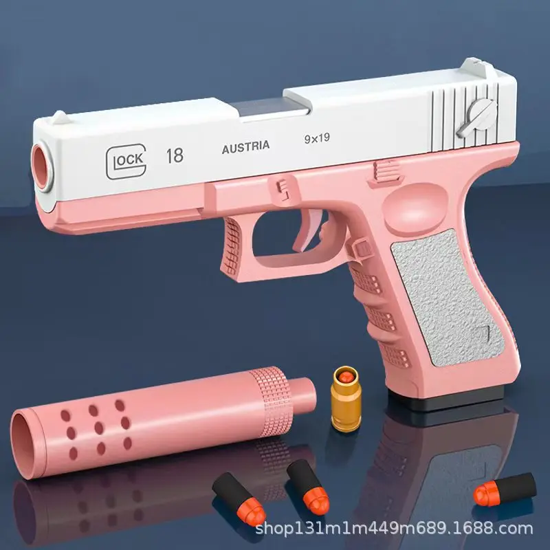 Hot selling G18 Soft Bullet Toy Gun Soft Bullet Pistol with Shell Ejection Pistol Toys Foam Blaster for Kids