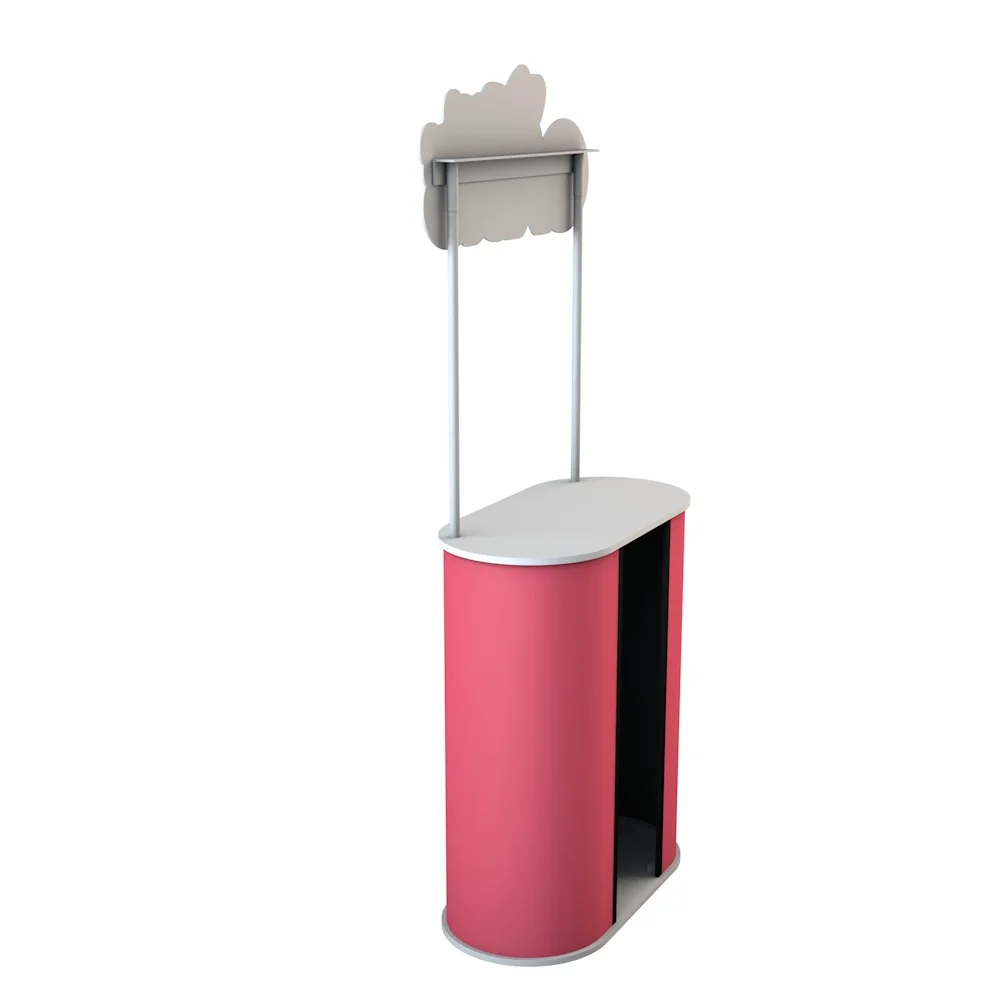 New Model Customized Design Trade Show Banner Stand POR Aluminum Pop-up Advertising Promotion Counter With PVC Panel Table Promo