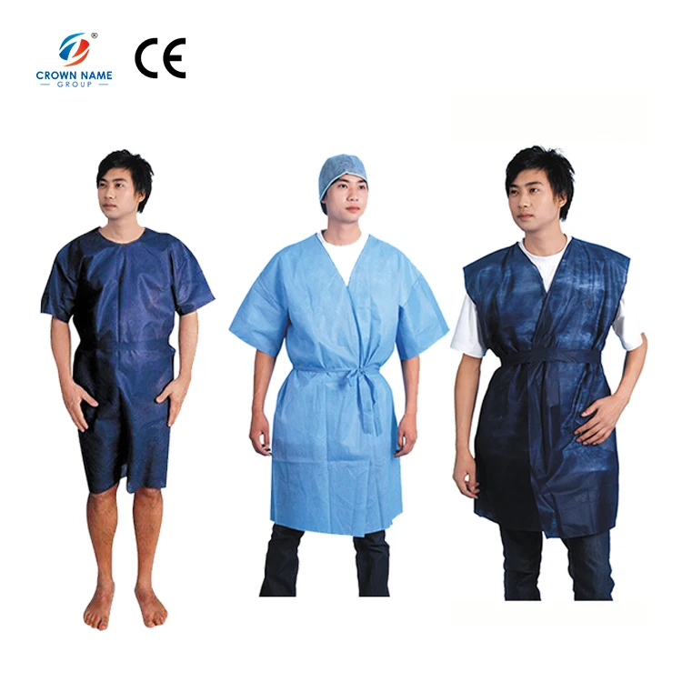 Disposable clothing medical non woven hospital gown for patient