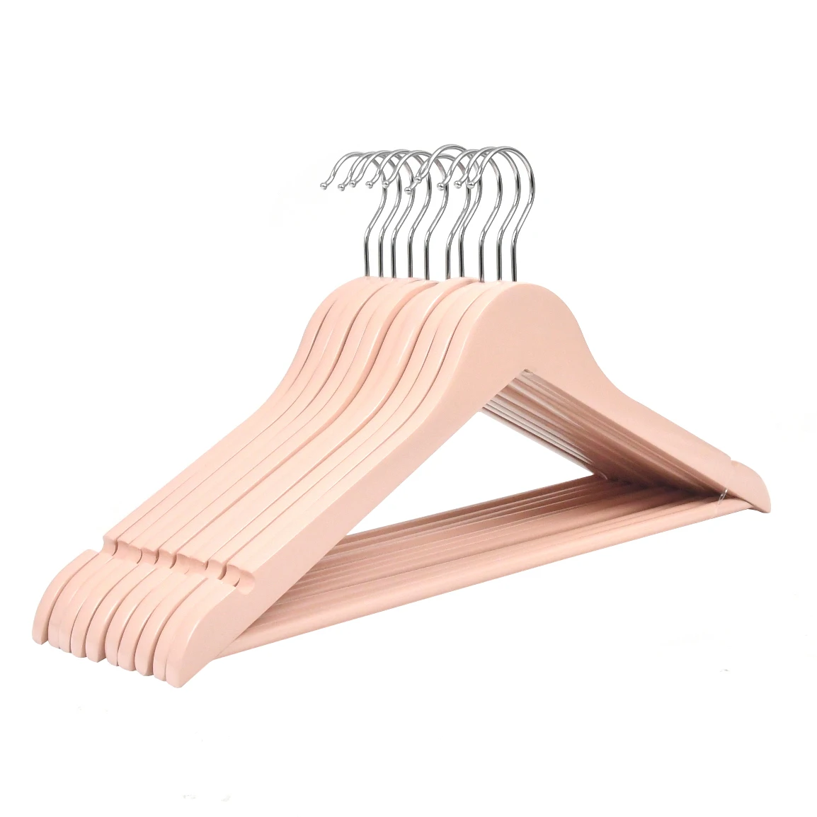 Free sample manufacture wooden hanger natural white wood clothes hangers for garment display