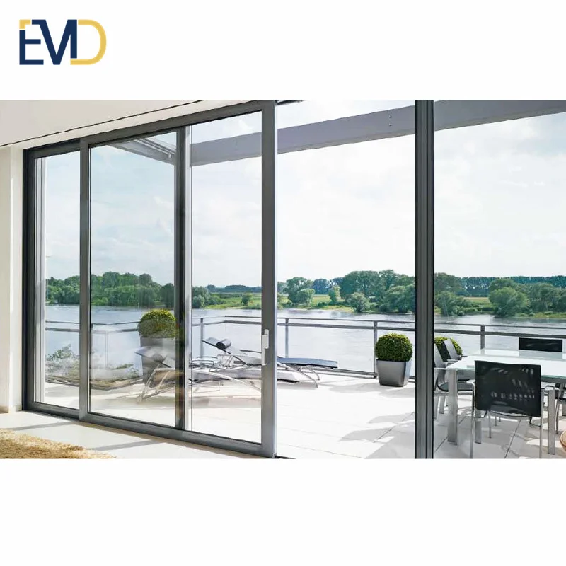 Customized Heavy Duty Aluminium Sliding Door Thermal Break Glass Pocket Finished Exterior for Villas