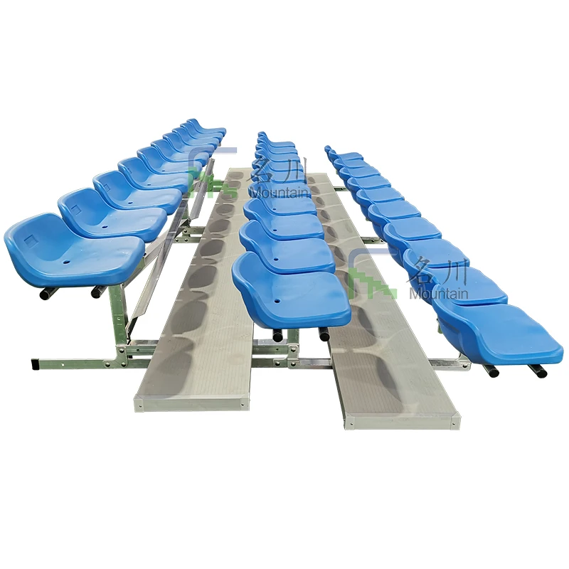 MCAB-3F 3 Rows Outdoor Metal Grandstand Aluminum Bleacher With Wheels Tribune Seating