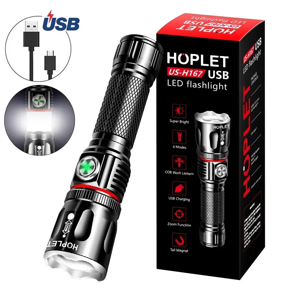 Многофункциональный Портативный 5000K Ip66 мощный Taschenlampe перезаряжаемый светодиодный фонарик