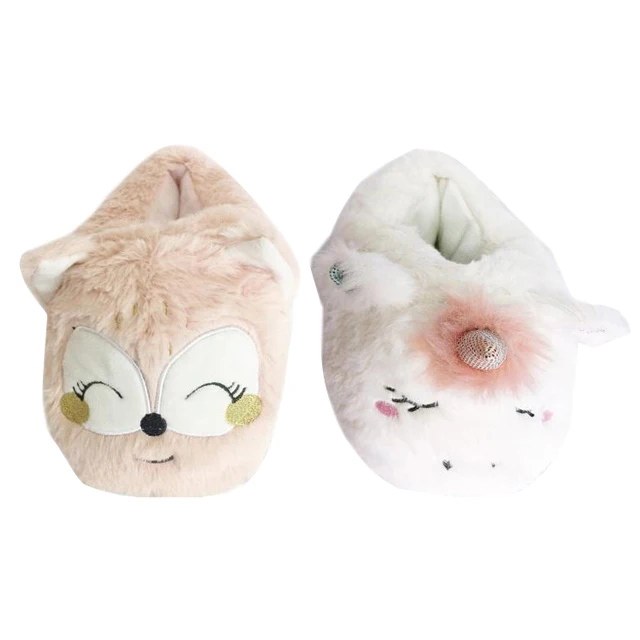 Милые мягкие unicorn sloth дома бело-розовый пушистый для маленьких девочек из толстого плюша, зимние сапоги на меху; Теплые сапоги для девочек детская обувь ботинки