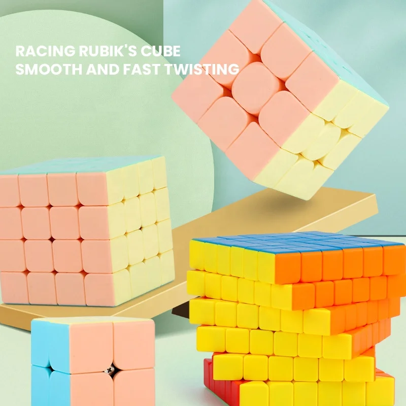High Cost-Effective 2x2 3x3 4x4 5x5 6x6 7x7 educational toys speed cubes Magic Cube  Stickerless macaron Speed Puzzle Cube Toys