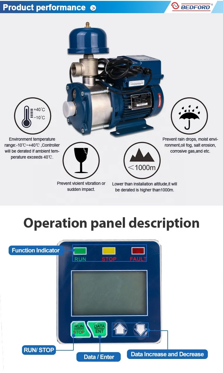 Bedford 0.75KW Constant Pressure Water Pump Automatic Booster Inverter Pump