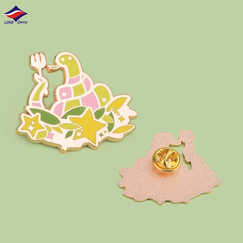 Longzhiyu metal cartoon badges manufacturer custom hard enamel pins wholesale zinc alloy angel badges