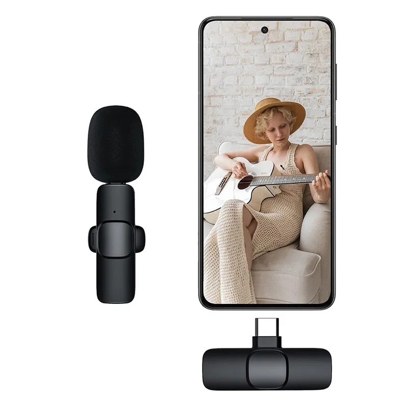 New design professional portable phone long range wireless clip collar mini lapel lavalier digital microphone for video vlog