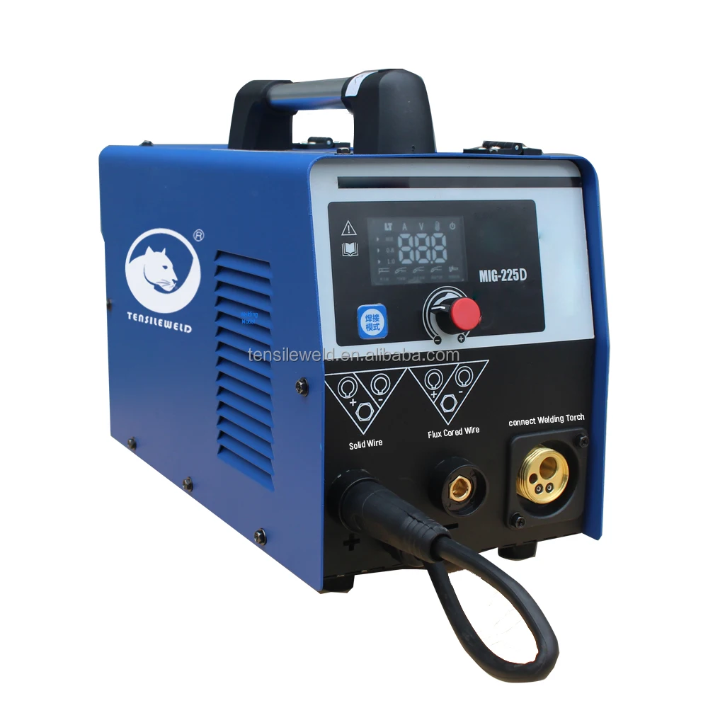 MIG 225D Mig Tig MMA 3 in 1 IGBT Tube 220V Portable Welding machine with Digital display screen