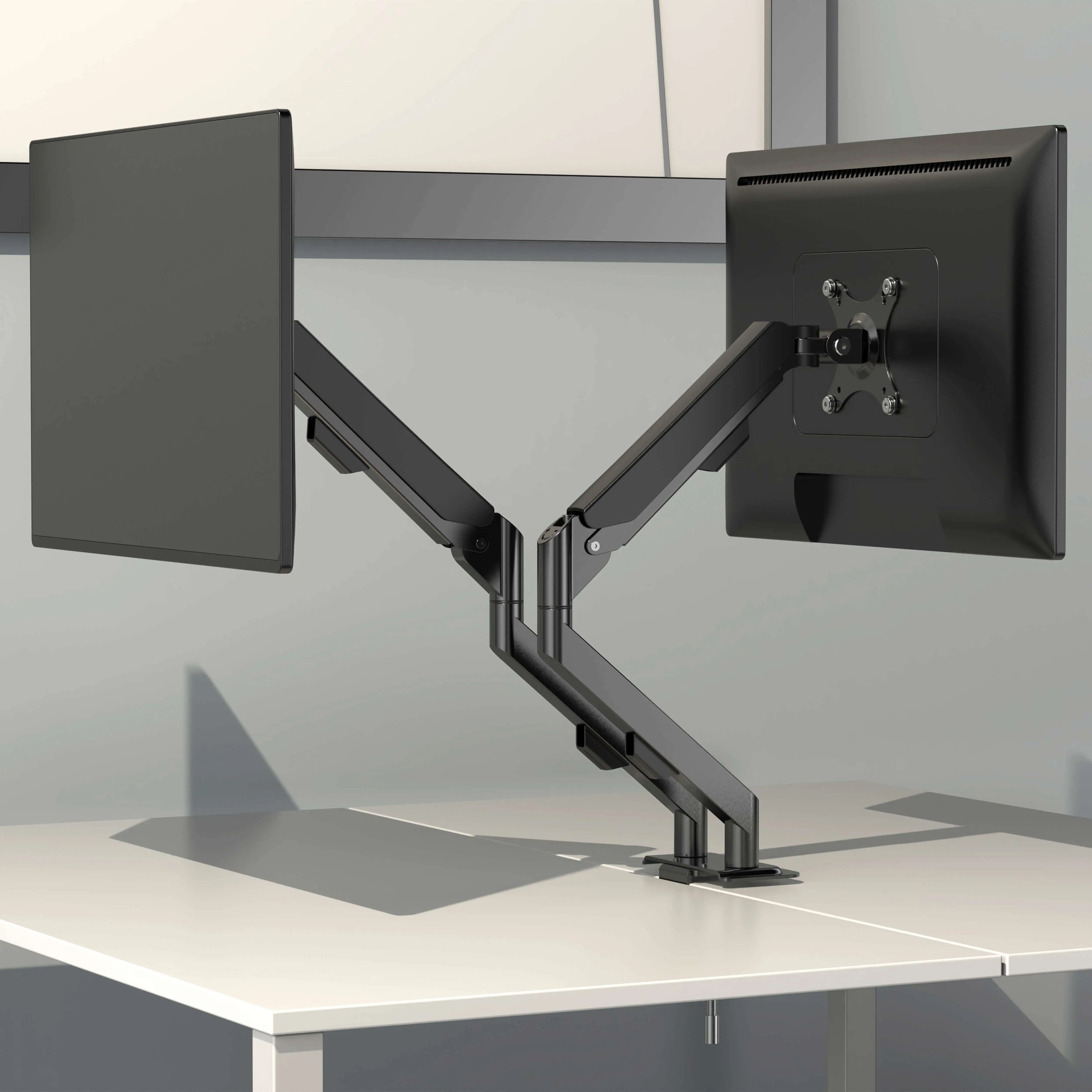
Dual Gas Spring Arm Computer LCD Articulated Desk Monitor Mount Arm 