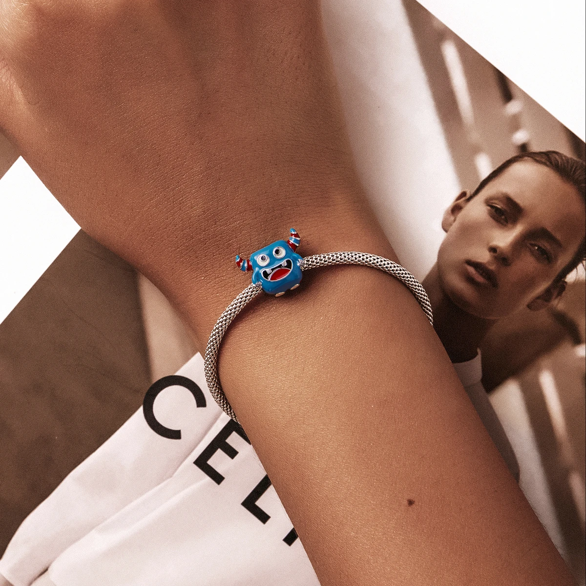 Factory 925 Sterling Silver Cartoon Fairy Tale Cute Monster Charm Bead Pendant Fit Bracelet Necklace For Women Jewelry SCC2054