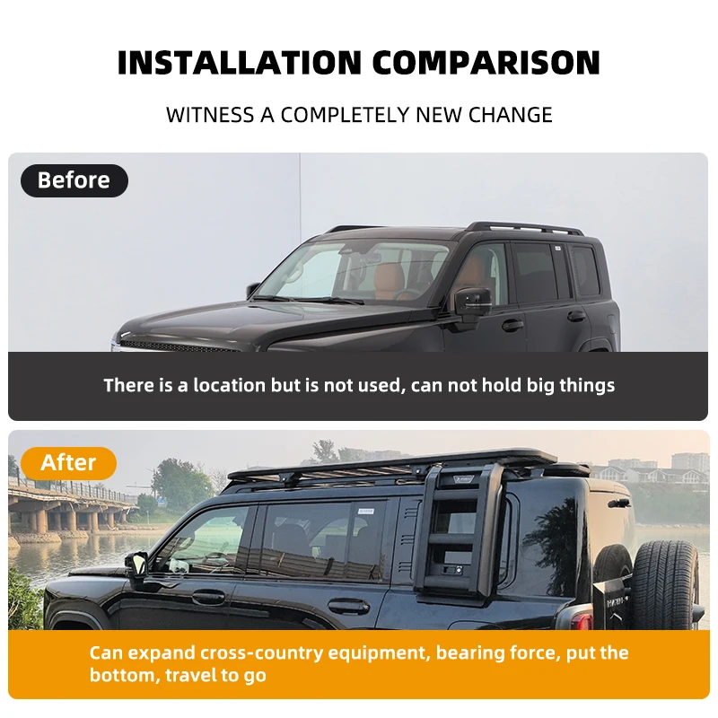 Universal High Quality Aluminum Ladder Step Matching Car Rooftop Platform to Install Simple Roof Platform for Haval Raptor