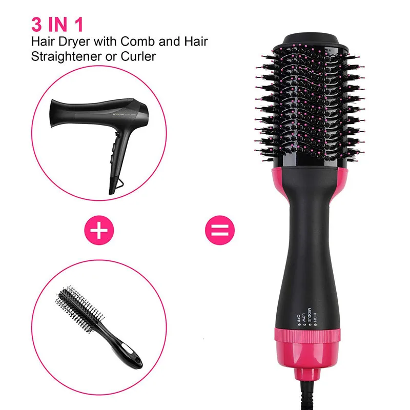 
portable 3 In 1 Ceramic Curling Iron Flat Iron Hair Strengthening Comb electric hair straightener brush 