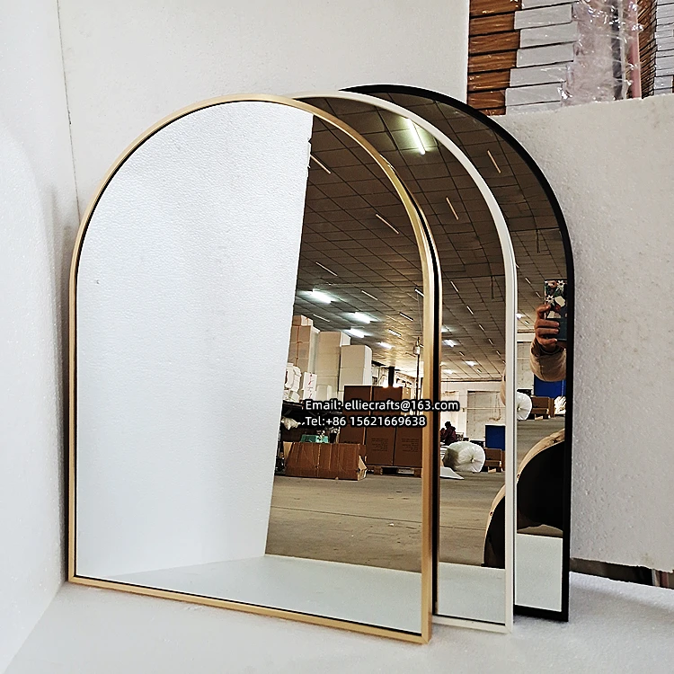 Metal Aluminum Alloy Framed Arch Mirror/ Bathroom Wall Mirror/ Decorative modern Mirror 40x60x95 55x70