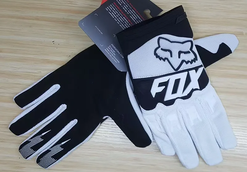 Fox 14 long finger racing gloves, anti spring motorcycle off-road gloves, wear-resistant leather rider sports off-road gloves