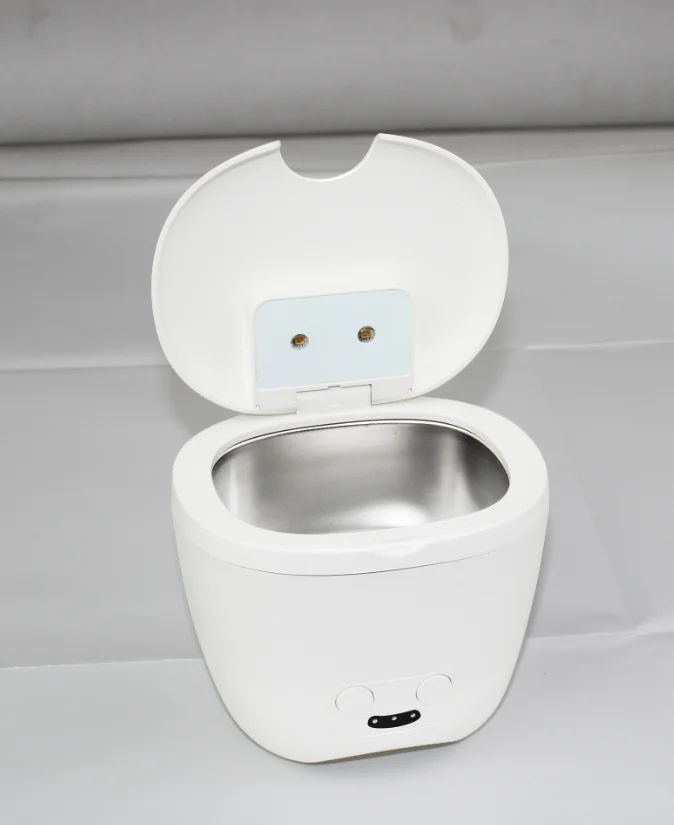 For Aligner retainer mouth guard cleaning heated ultrasonic cleaner mini with heater power heat to 60C take 15 minutes UV