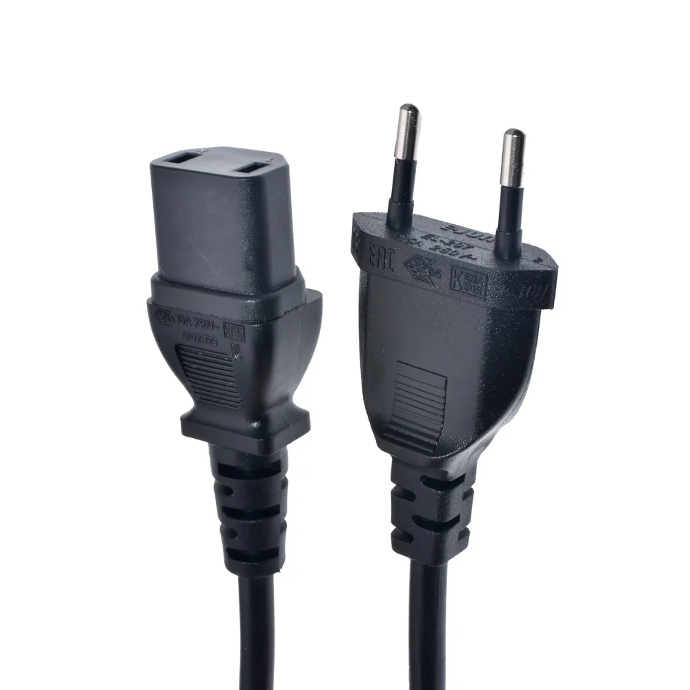 Универсальный штекер с 2 штекером для адаптера переменного тока IEC320 C17 для PS4 Pro ЕС/США, стандартный зарядный кабель питания