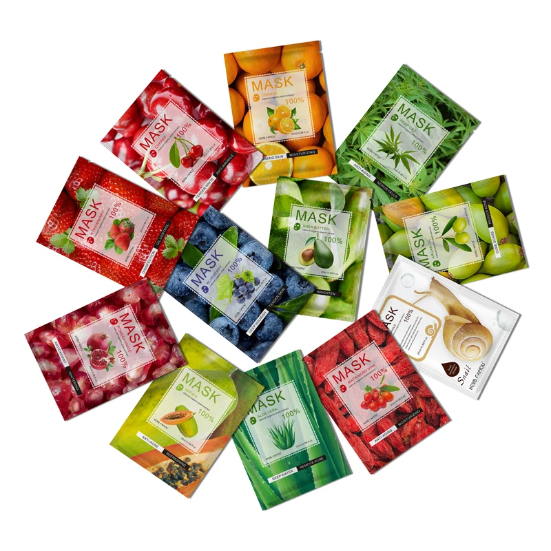 
HeBiQuan 2021 own brand wholesale whitening moisturizing tablets fruit beauty mask skin care mask 