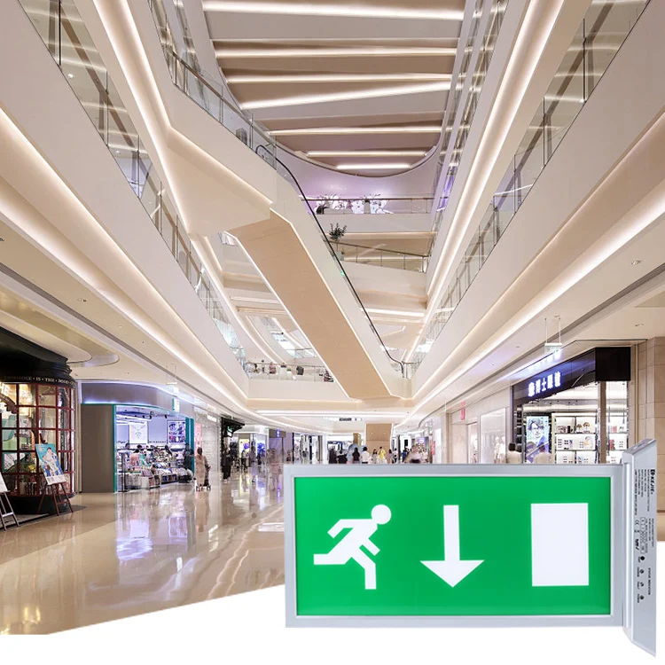 220V Rechargeable Emergency Exit Light Wall Mount Led Exit Sign Emergency Light