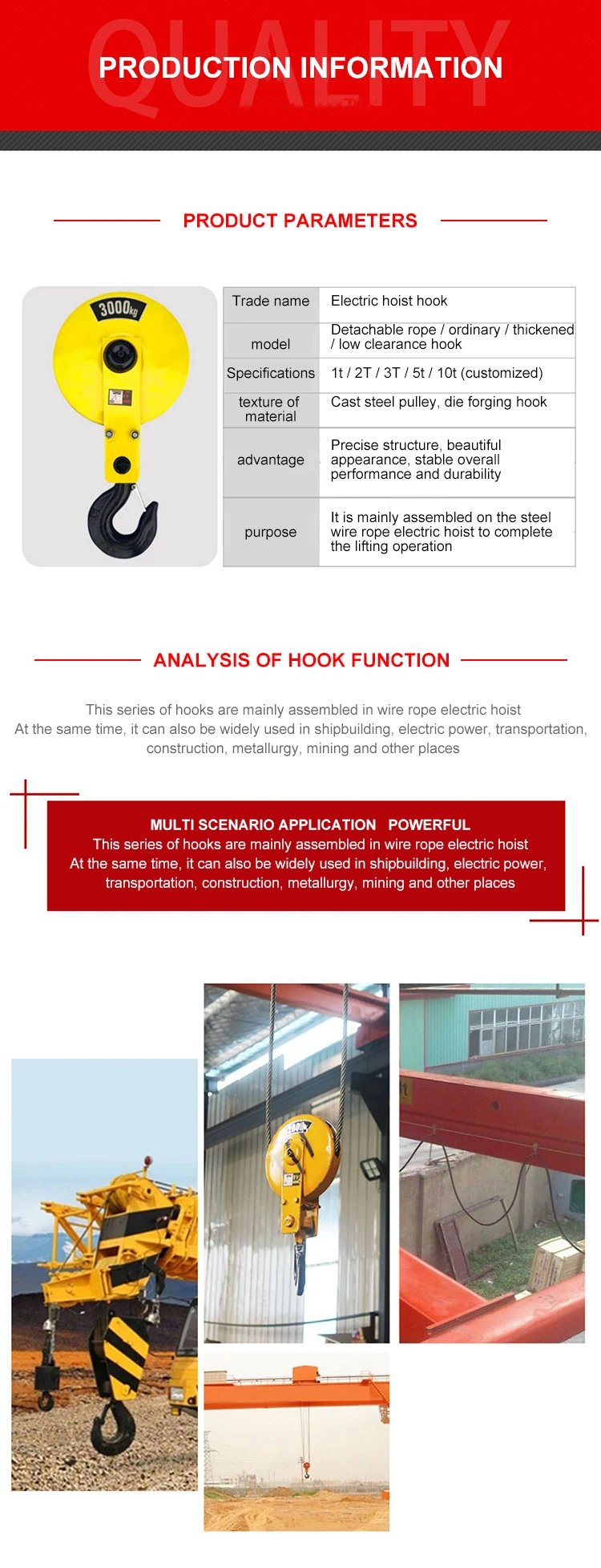 Customized Lifting crane hook 3ton For High Sales And Low Prices