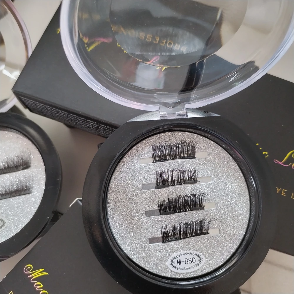 3D magnetic eyelashes no glue no eyeliner Faux Cilsfal Cil Magnet Magnetic Eyelashes without glue thin magnetic eyelash
