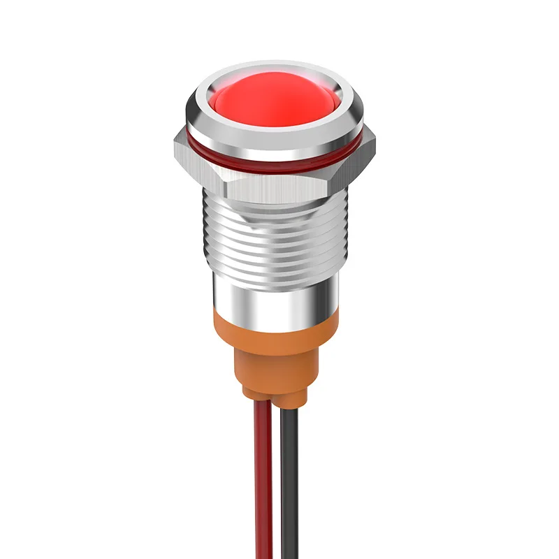 Waterproof 6mm LED Indicator Light 12V Panel Mount LED Light with Wire for Automotive Car Metak Indicator Light Panel Mount