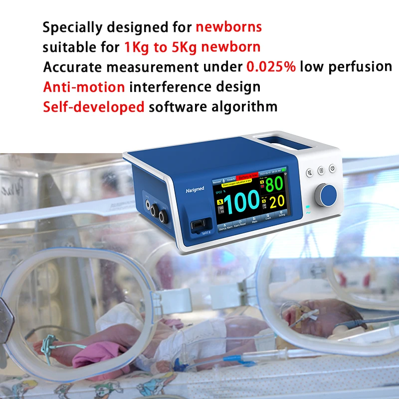 narigmed 2023 New digital bedside Spo2 patient monitor for neonate Handheld Pulse Oximeter