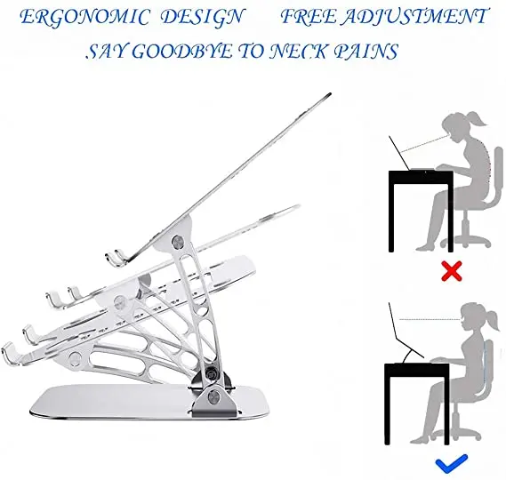 Подставка для ноутбука, алюминиевый эргономичный портативный компьютер, подставка для ноутбука, регулируемая подставка с несколькими углами