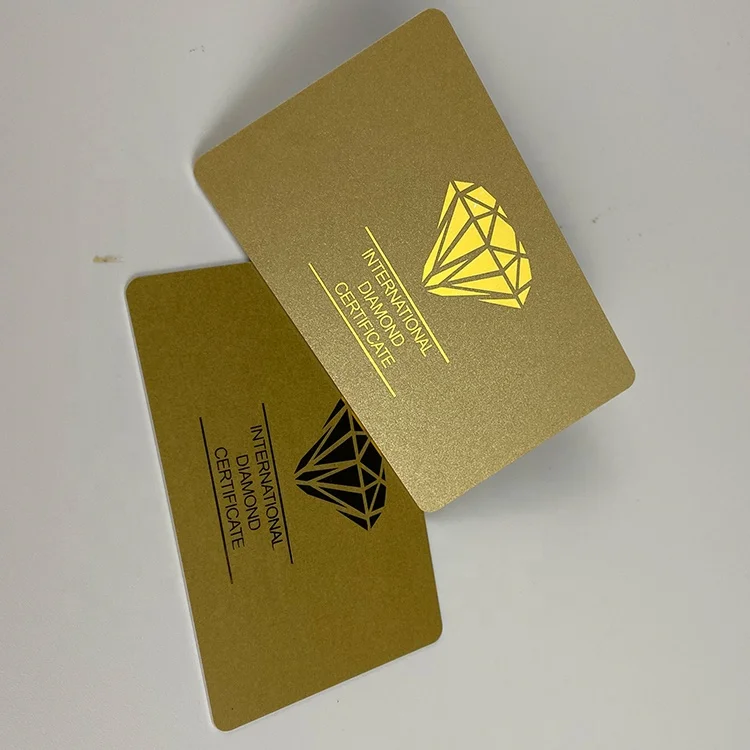 Custom 20PT Matt PVC Card Printing PVC Membership Card Golden Plastic Card With Gold Foil