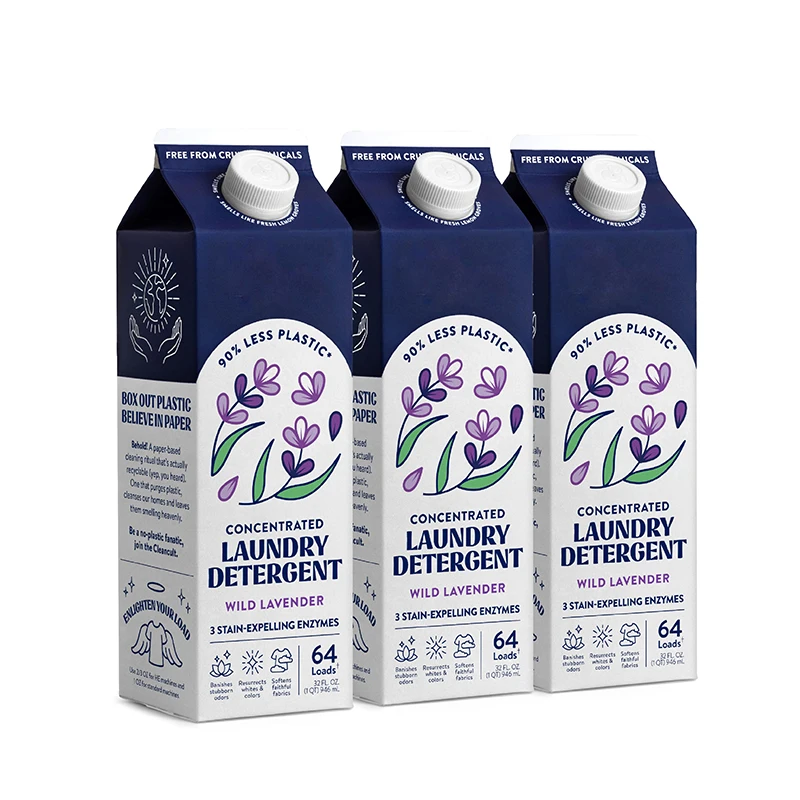 Custom 1L Aseptic Cleaning Solution Milk Juice Gable Top Box Pack In Carton Beverage Dairy Packing