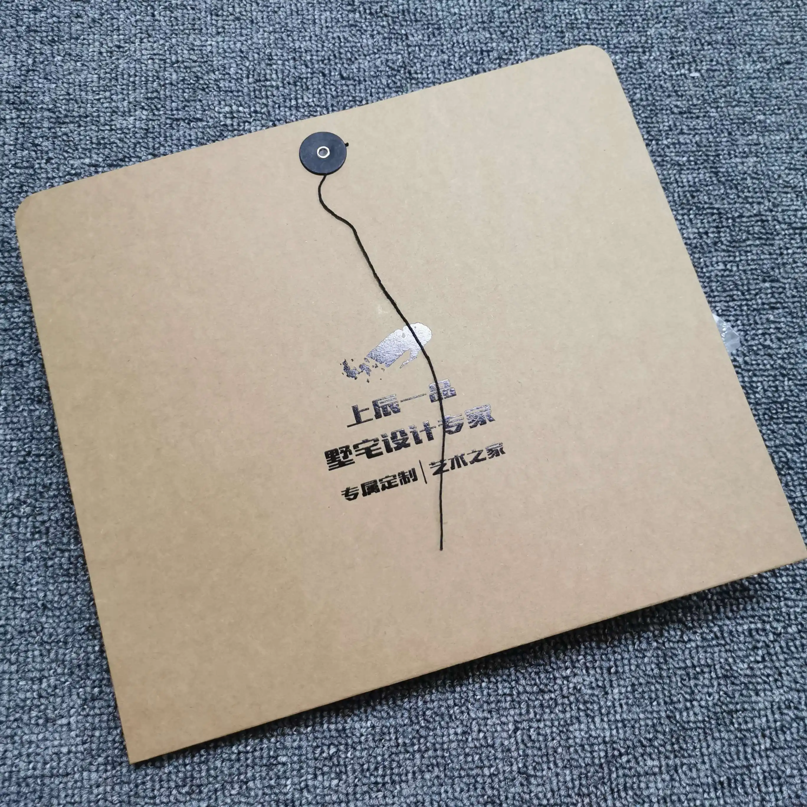 Oem бумажный деловой конверт с веревкой, сумка для файлов, закрытый расширяемый офис