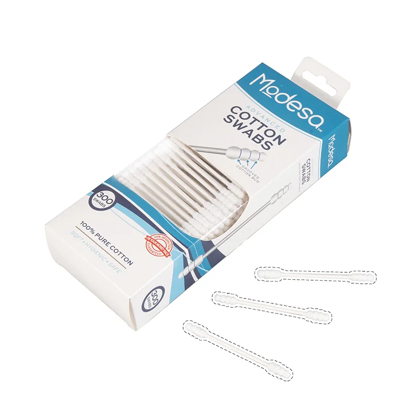 300PCS custom Ear Swabs Double Head Paper Stick Heliciform Cotton Buds in drawer paper box